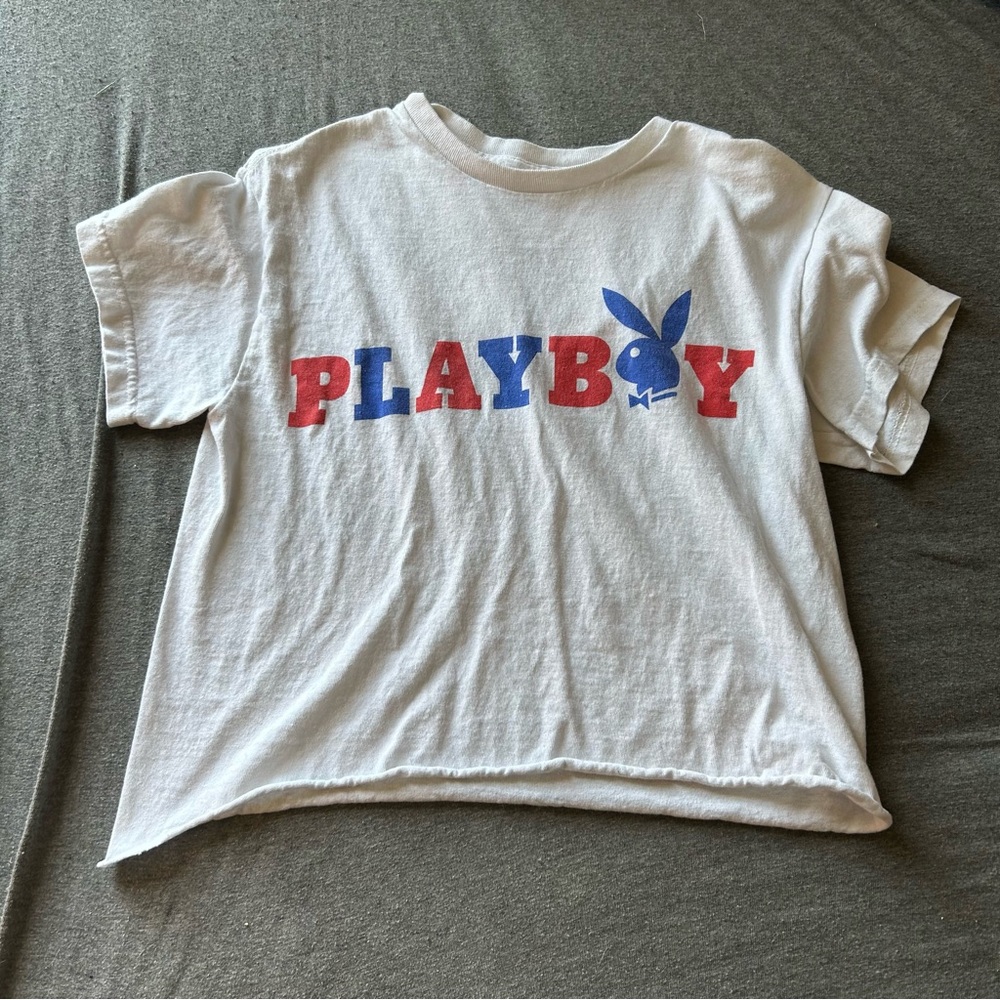 playboy red and blue crop top